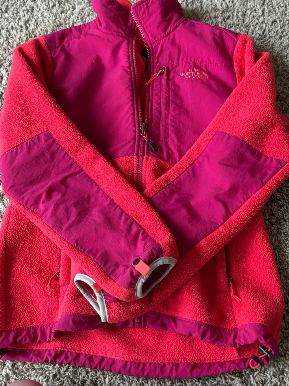 The North Face women Pink & Hot Pink Fleece Utility Jacket S fleece orange mint